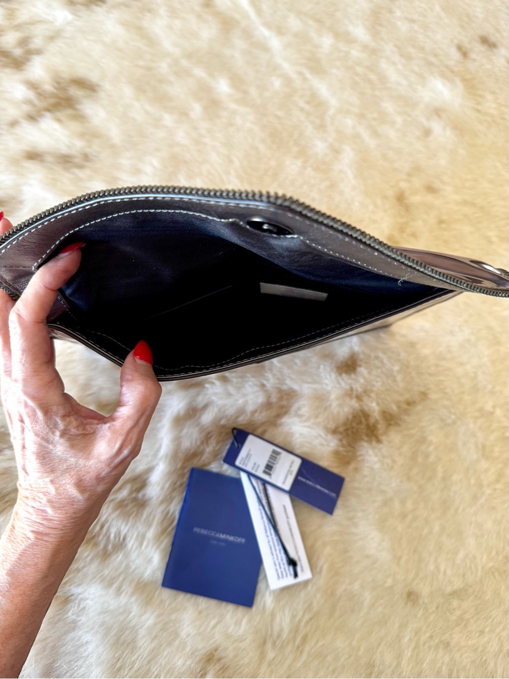 NEW Rebecca Minkoff pewter Leo clutch bag - Picture 5 of 8